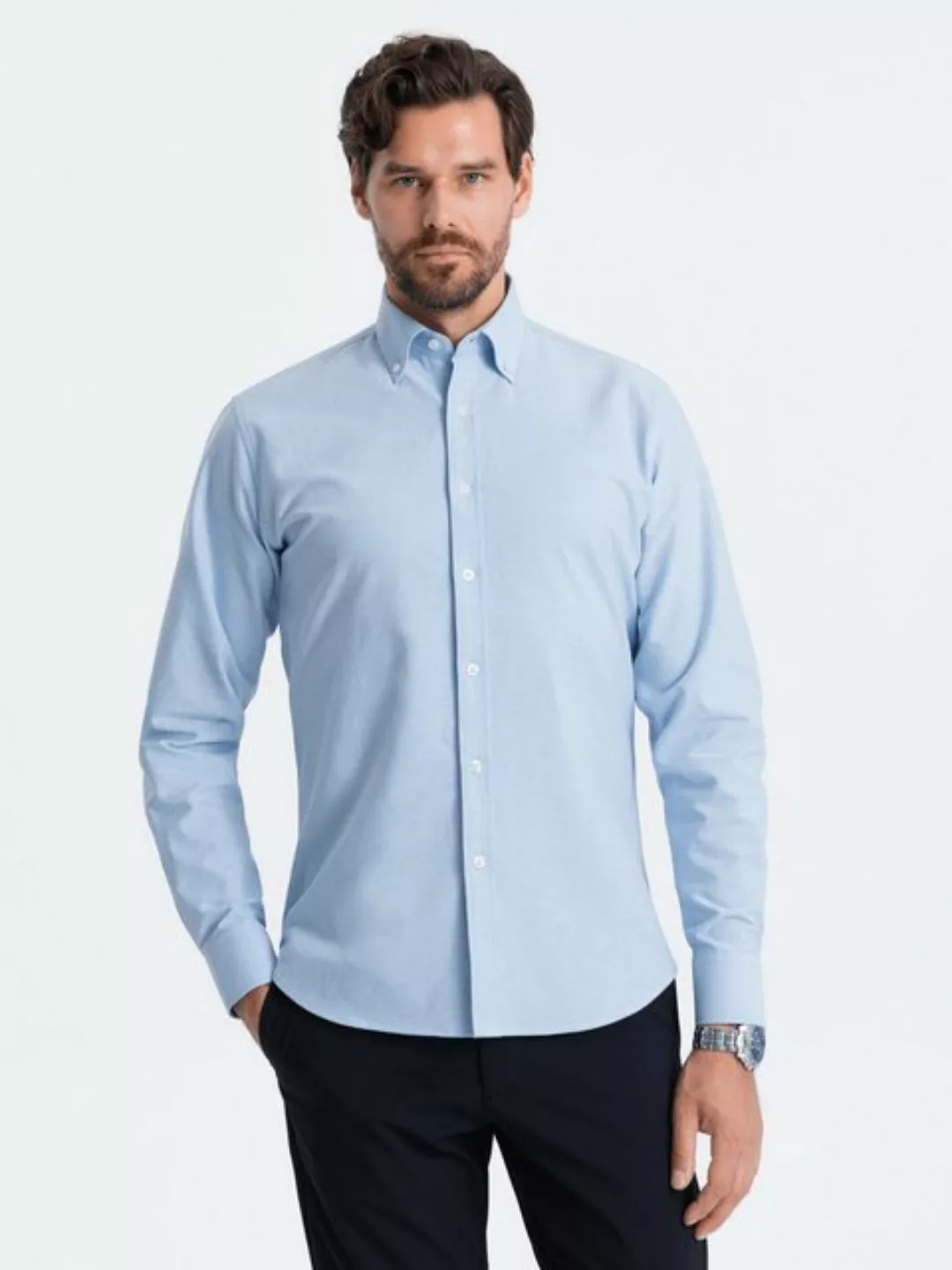 OMBRE Langarmhemd Herrenhemd im Oxford-Stil REGULAR günstig online kaufen