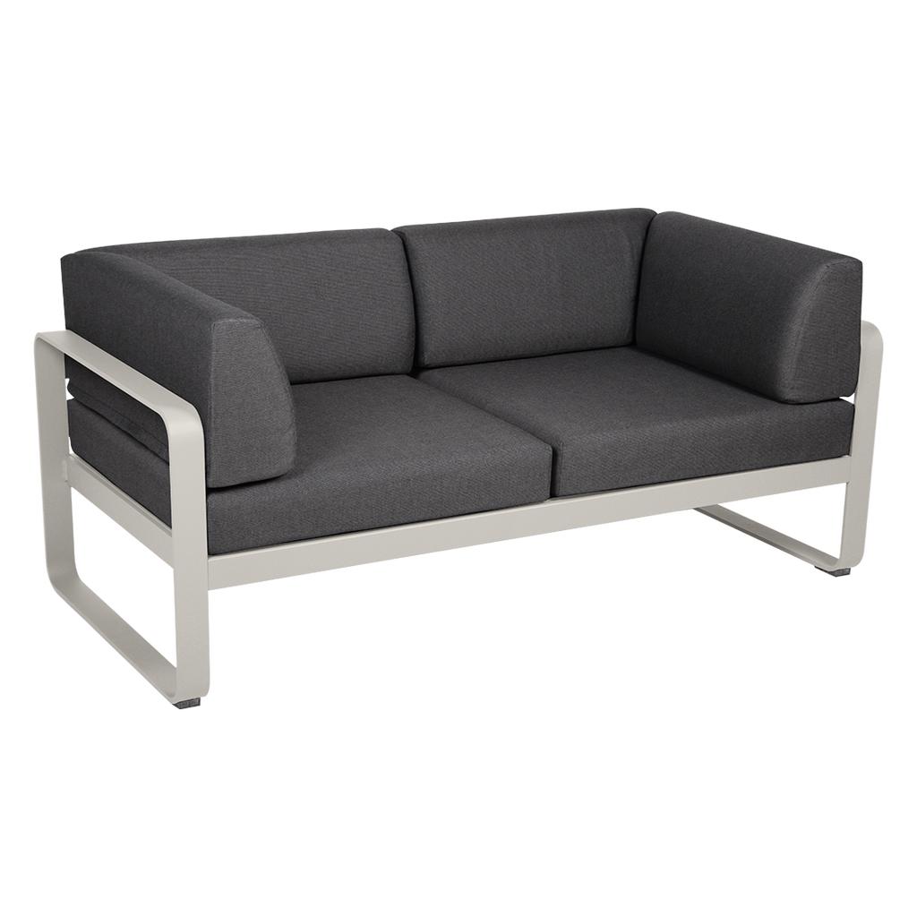 Bellevie 2-Sitzer Club Sofa A5 Lehmgrau A3 Graphitgrau günstig online kaufen