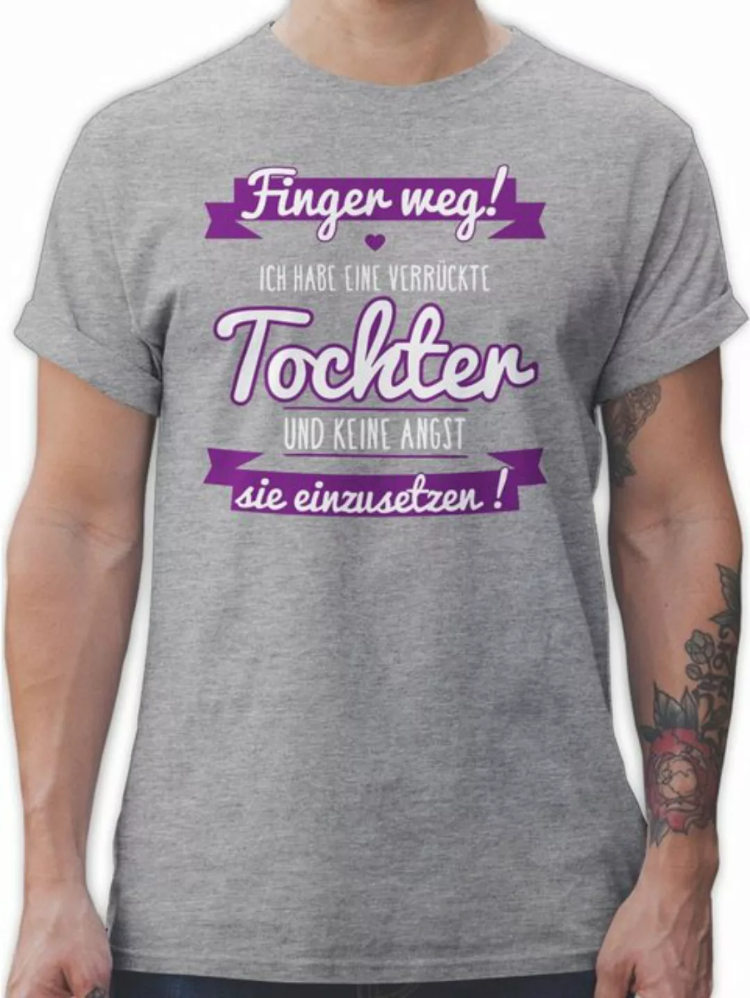 Shirtracer T-Shirt Ich habe eine verrückte Tochter lila Partner-Look Famili günstig online kaufen