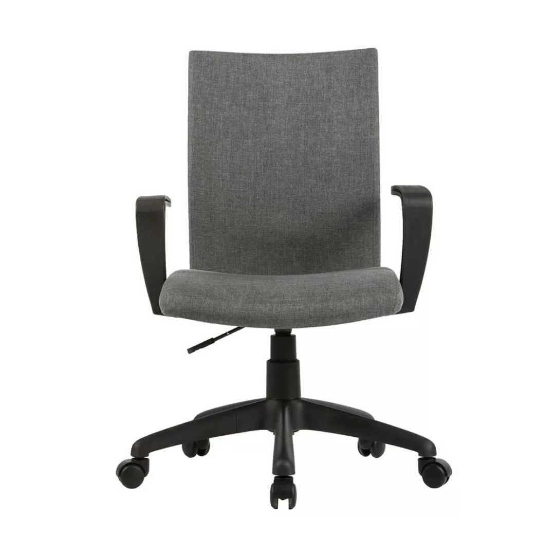 Grauer Bürodrehstuhl mit Armlehnen höhenverstellbarem Sitz günstig online kaufen