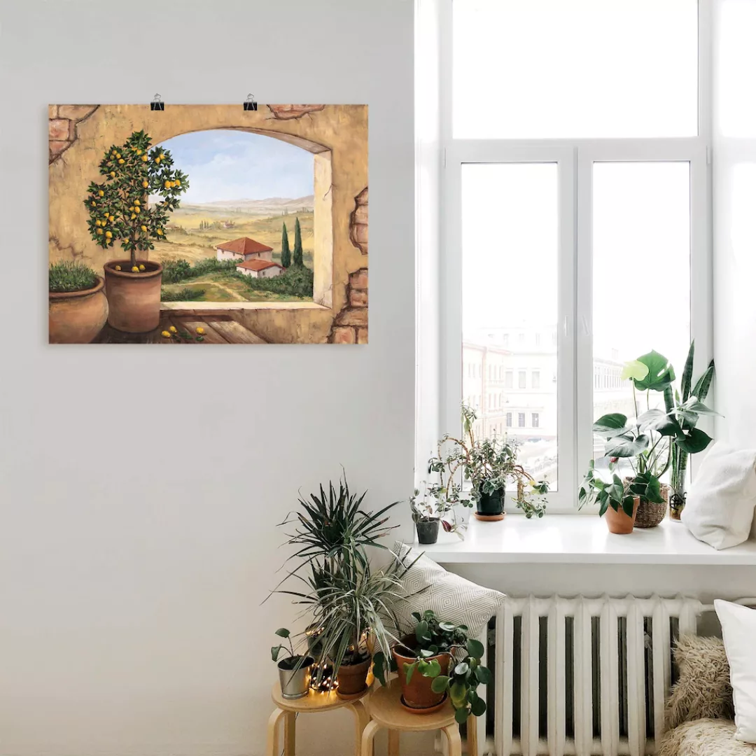 Artland Wandbild "Fenster in der Toskana", Fensterblick, (1 St.) günstig online kaufen