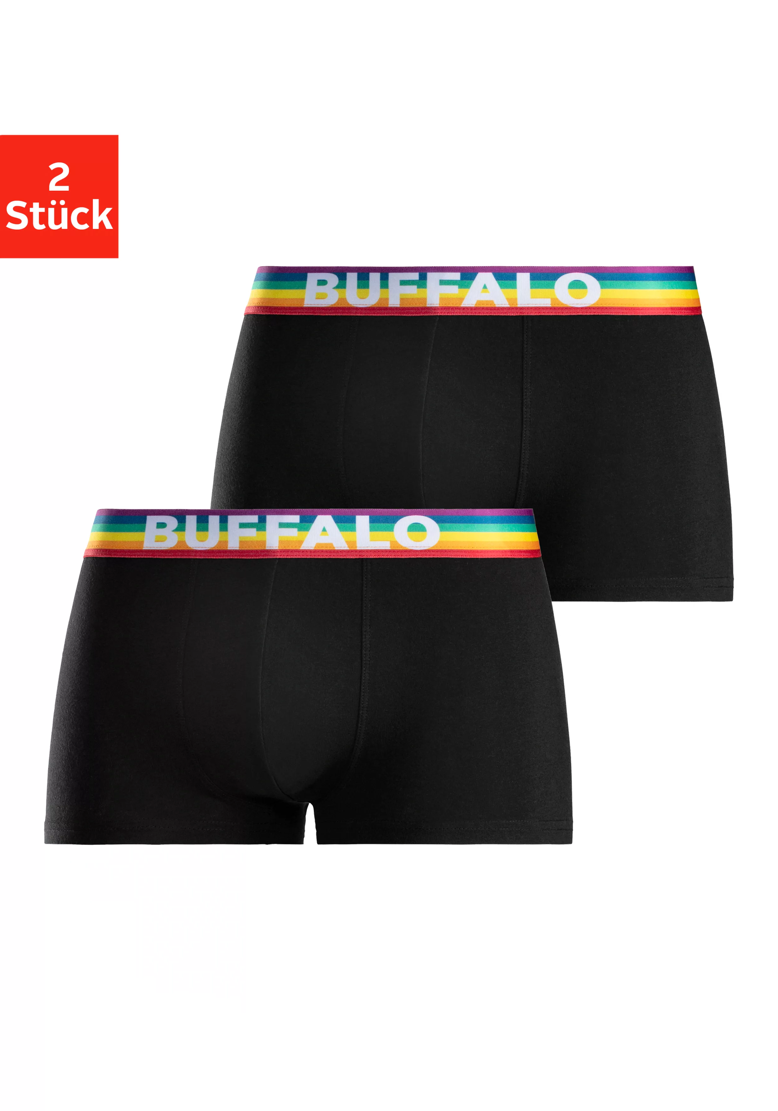 Buffalo Hipster "PRIDE", (Packung, 2 St.), Boxershorts mit Webbund in Regen günstig online kaufen