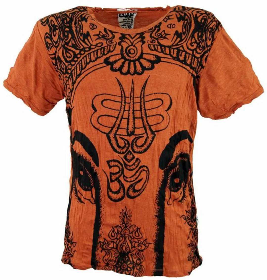 Guru-Shop T-Shirt Sure Herren T-Shirt Ganesh - rostorange Goa Style, Festiv günstig online kaufen