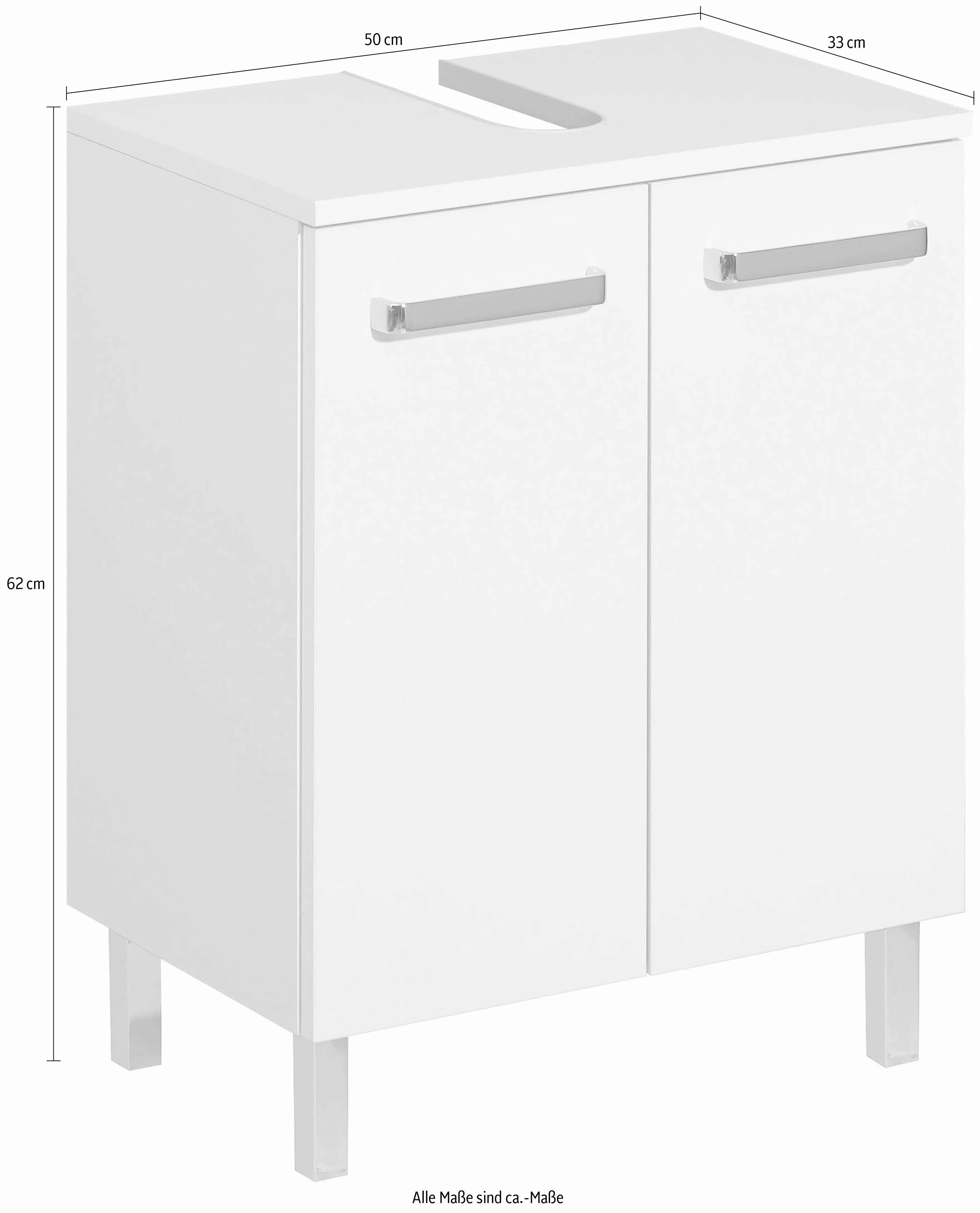 Saphir Waschbeckenunterschrank "Quickset Unterbeckenschrank mit 2 Türen, 50 günstig online kaufen