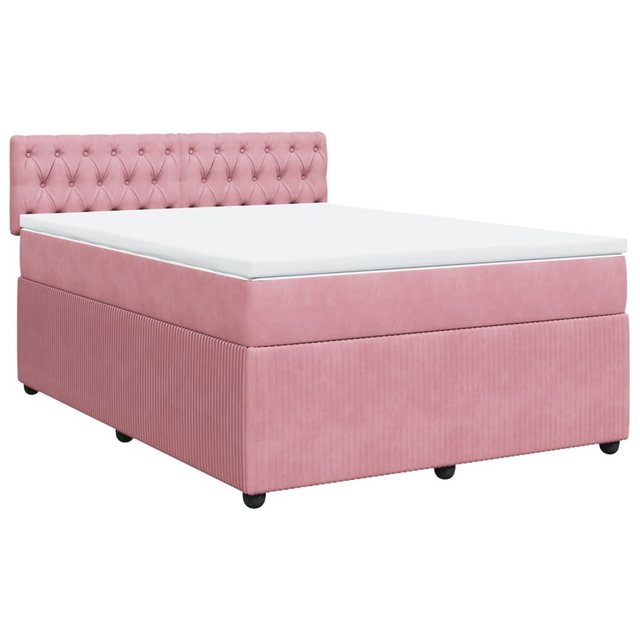 vidaXL Bett Boxspringbett mit Matratze Rosa 140x190 cm Samt günstig online kaufen