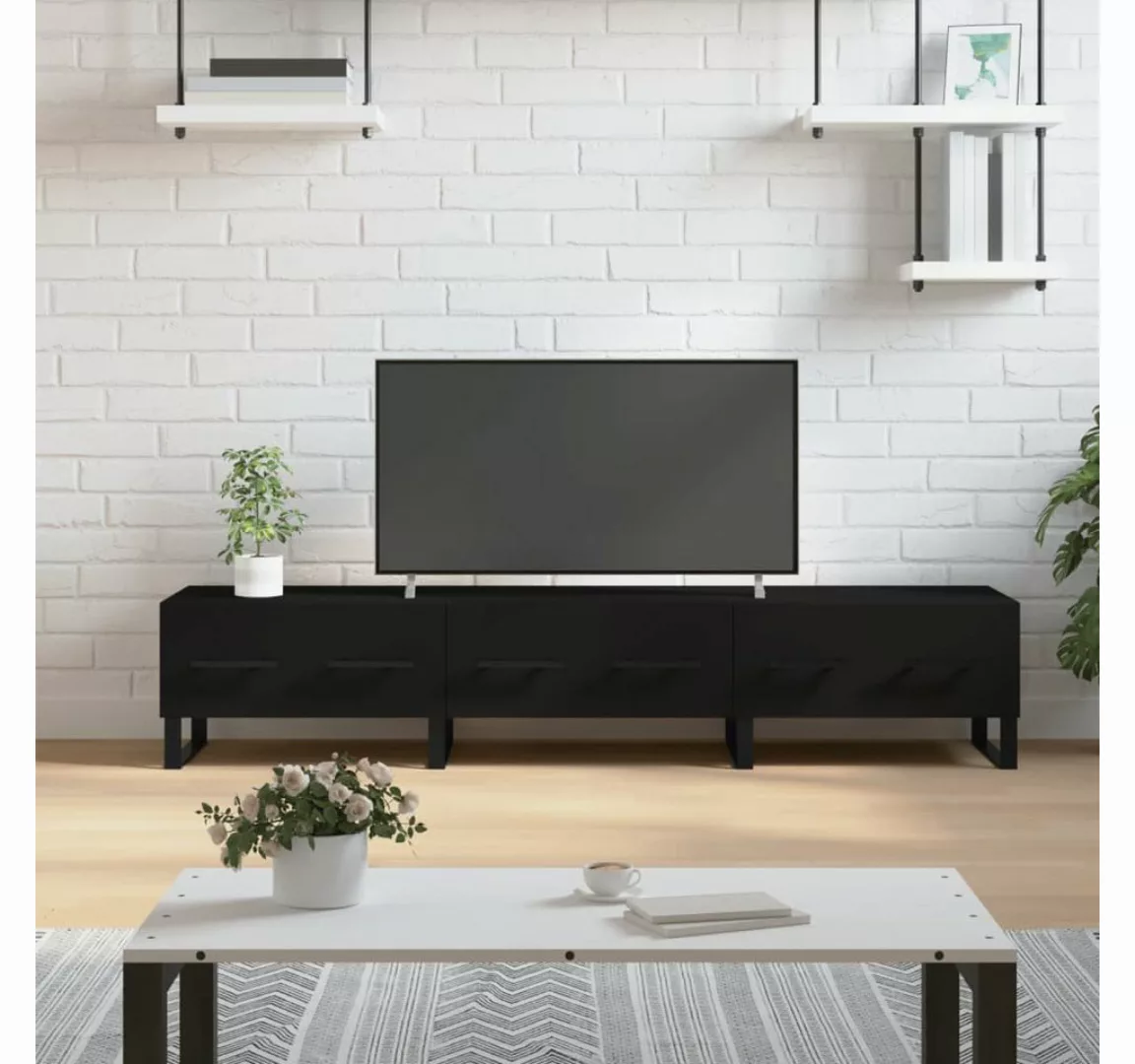 furnicato TV-Schrank Schwarz 150x36x30 cm Holzwerkstoff günstig online kaufen