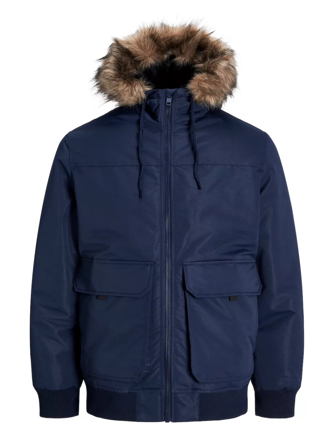 Jack & Jones Bomberjacke "JJCONSTRUCT FAUX FUR BOMBER", mit Kapuze, Kapuze günstig online kaufen