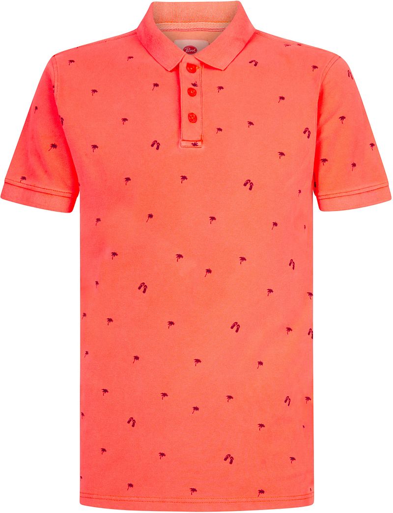 Petrol Polo Shirt Palmen Orange - Größe L günstig online kaufen