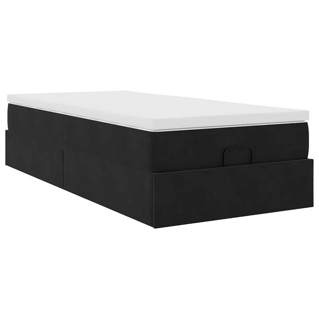 vidaXL Bett Ottoman-Bett mit Matratze Schwarz 90x190 cm Samt günstig online kaufen