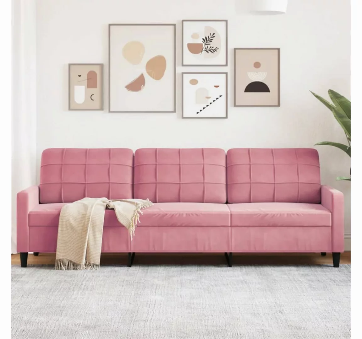 vidaXL Sofa, 3-Sitzer-Sofa Rosa 210 cm Samt günstig online kaufen