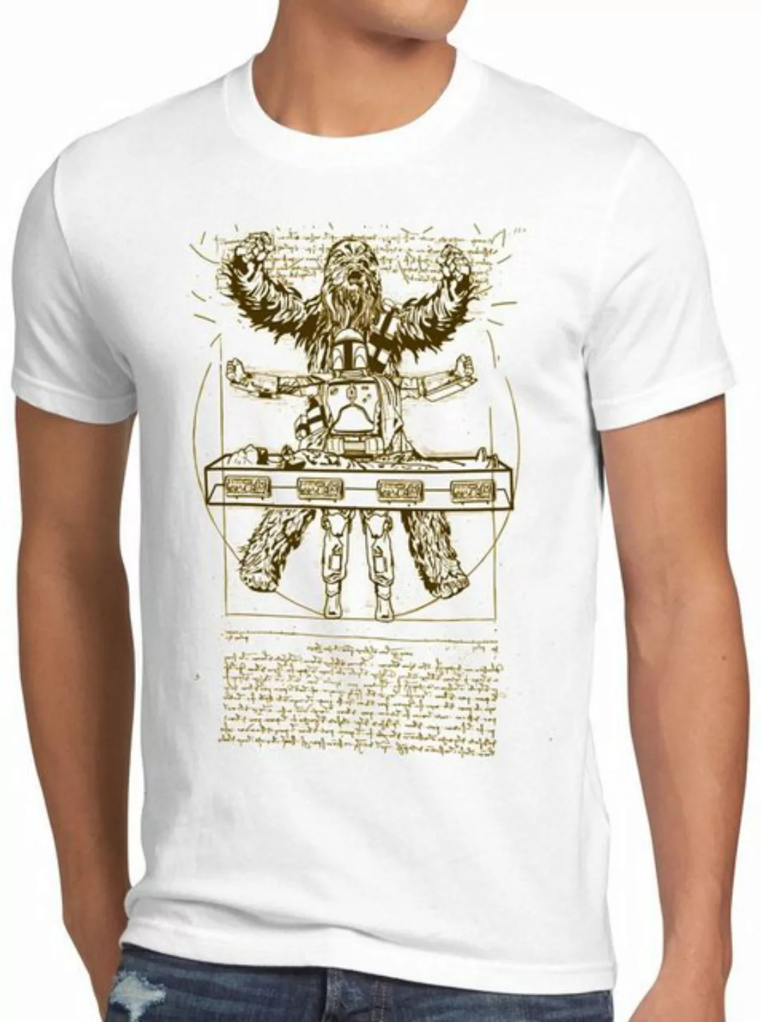 style3 Print-Shirt Herren T-Shirt Vitruvianischer Wookiee boba mandalorian günstig online kaufen
