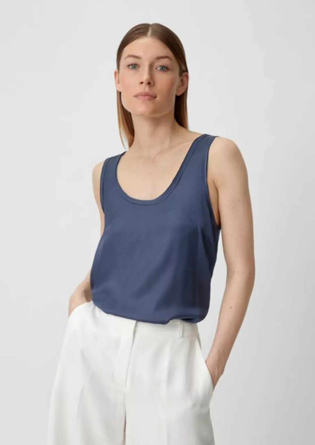 Comma Shirttop Blusenshirt im Fabricmix Satinblende günstig online kaufen