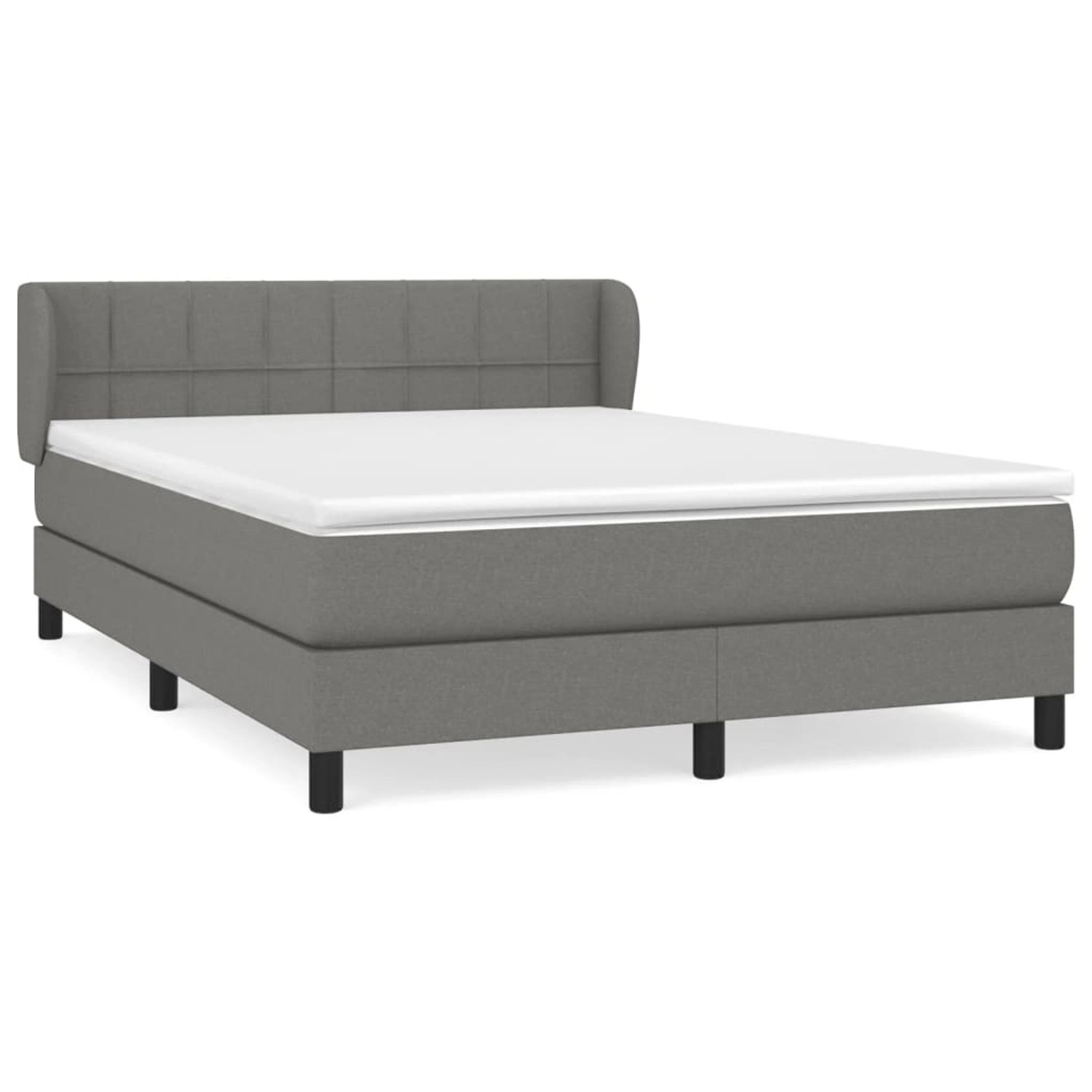 vidaXL Boxspringbett mit Matratze Dunkelgrau 140x200 cm Stoff1398663 günstig online kaufen