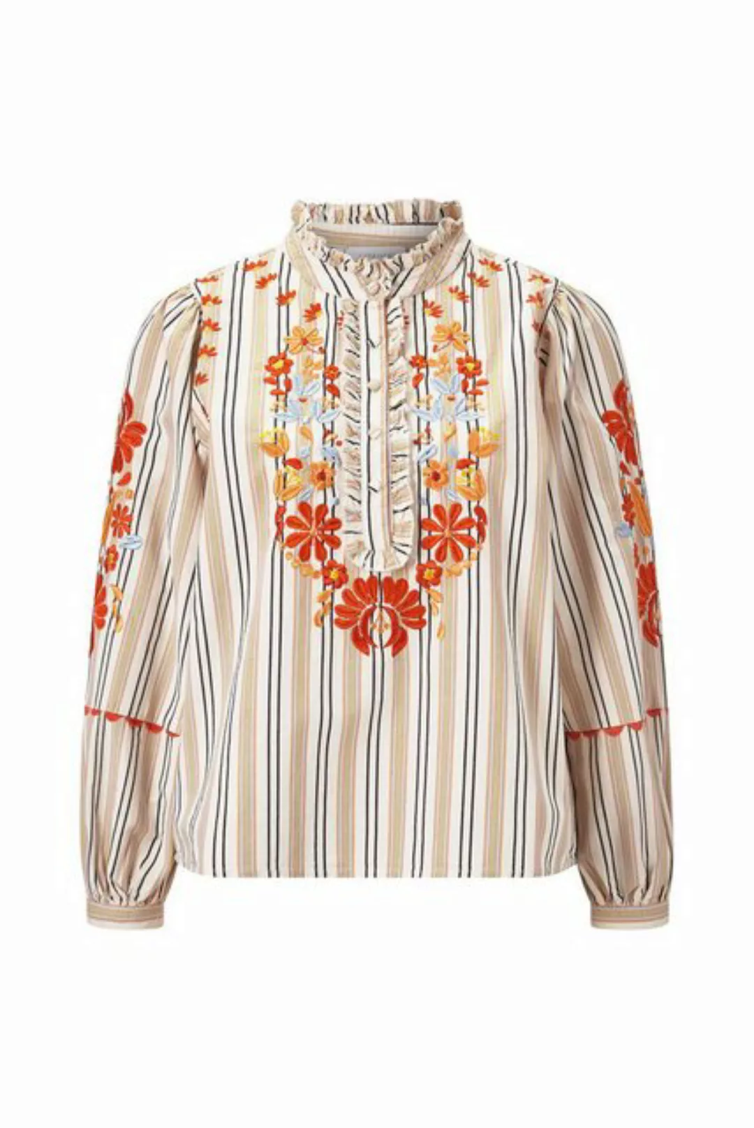 Rich & Royal Klassische Bluse Blouse with multicolour emroidery o günstig online kaufen