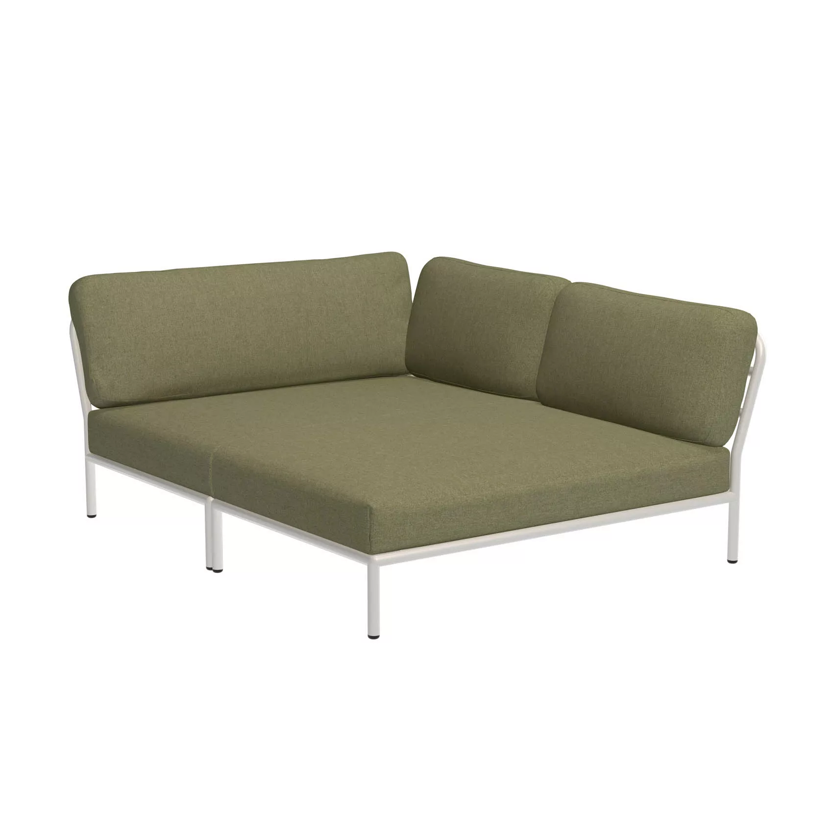 LEVEL Outdoor Eck-Sofa Lounge-Modul 5 Blattgrün Weiß Rechts günstig online kaufen