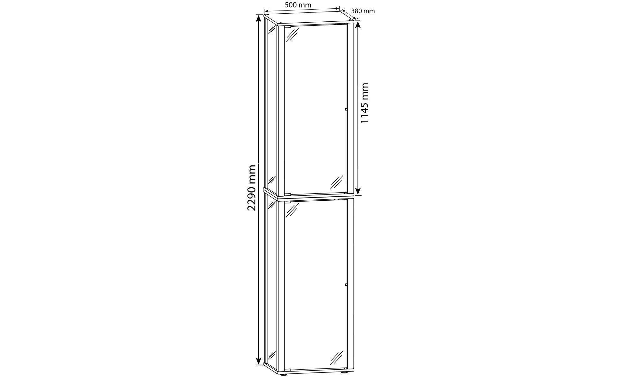 VCM Standvitrine Holz Glas Stand Vitrine Sammelvitrine Kavisa XXL günstig online kaufen