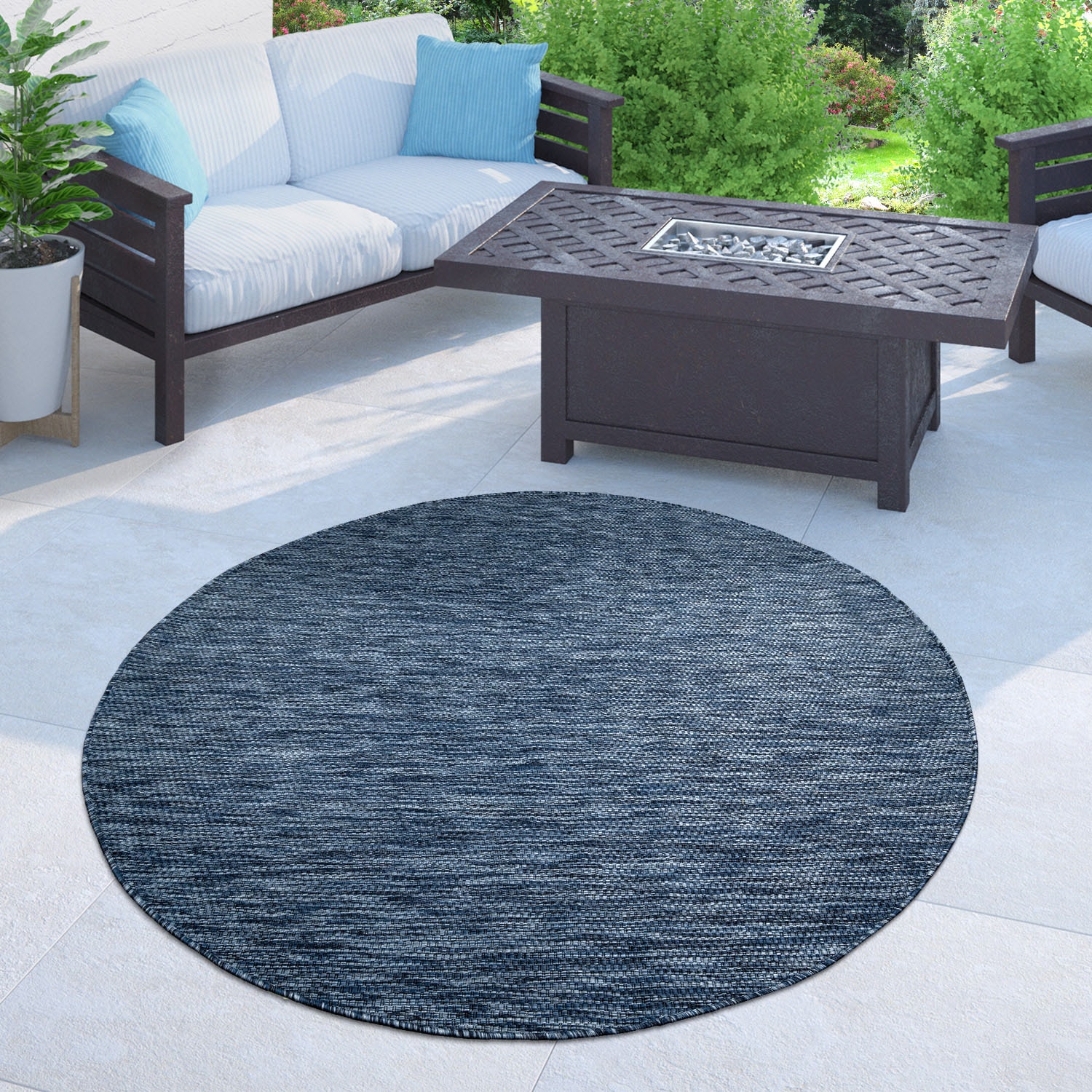 Home affaire Teppich »Venedig«, rund, 5 mm Höhe, In-und Outdoor geeignet, F günstig online kaufen