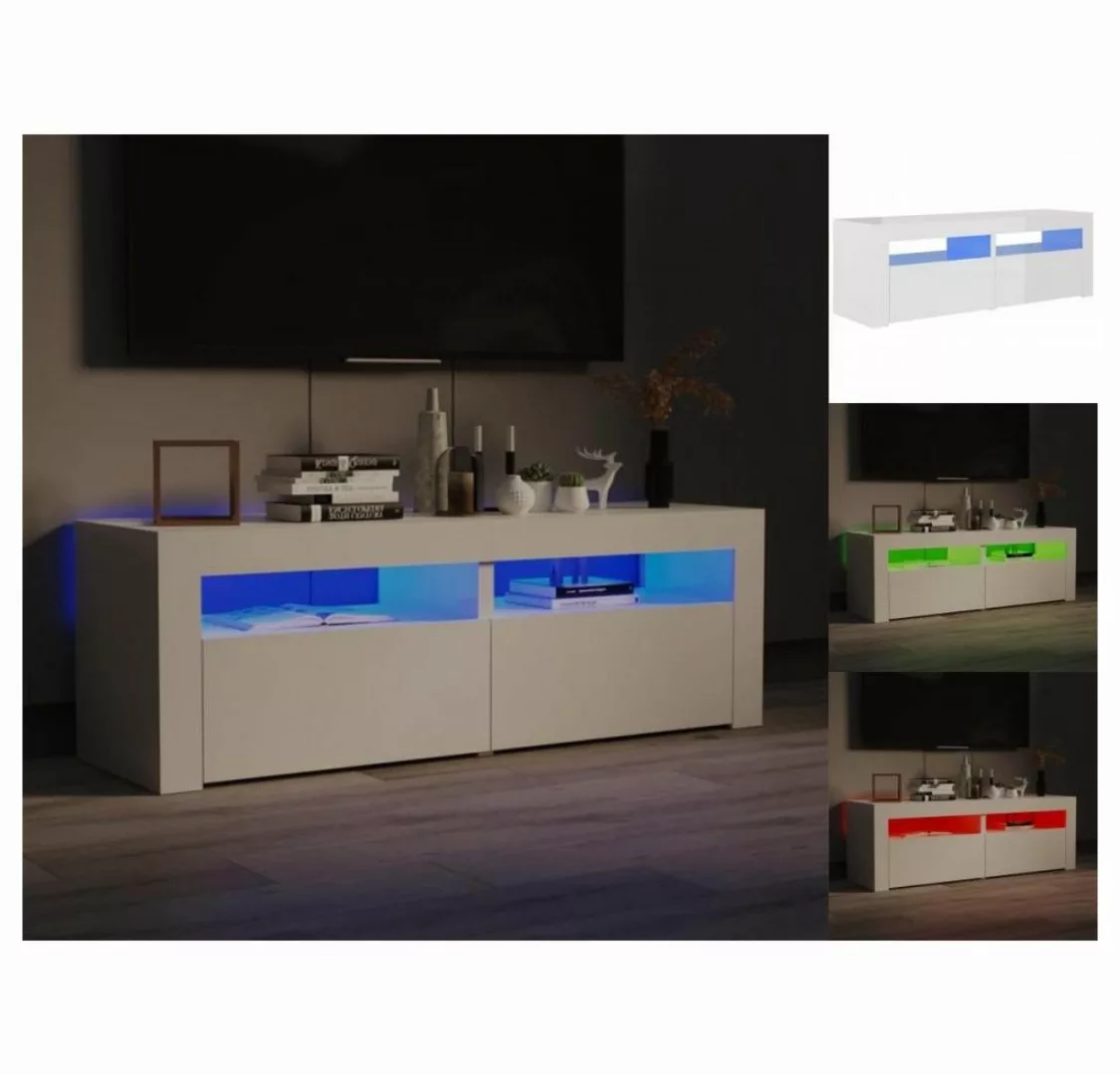 vidaXL TV-Schrank TV-Schrank mit LED-Leuchten Hochglanz-Weiß 120x35x40 cm L günstig online kaufen