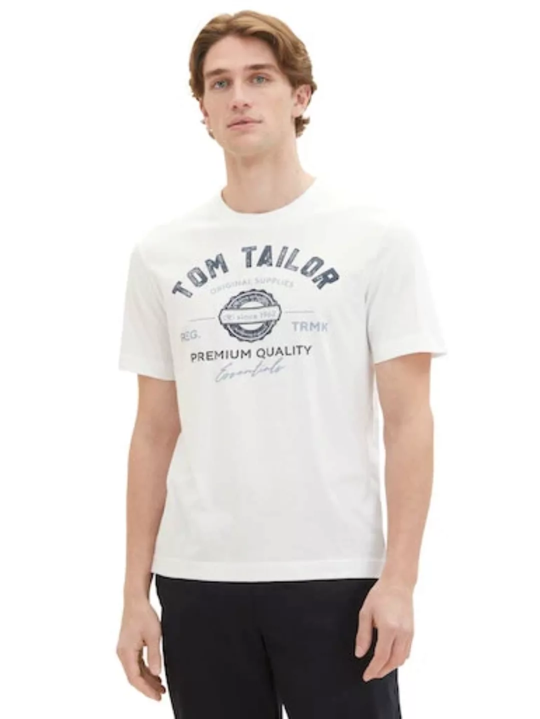 Tom Tailor Herren T-Shirt LOGO - Regular Fit günstig online kaufen