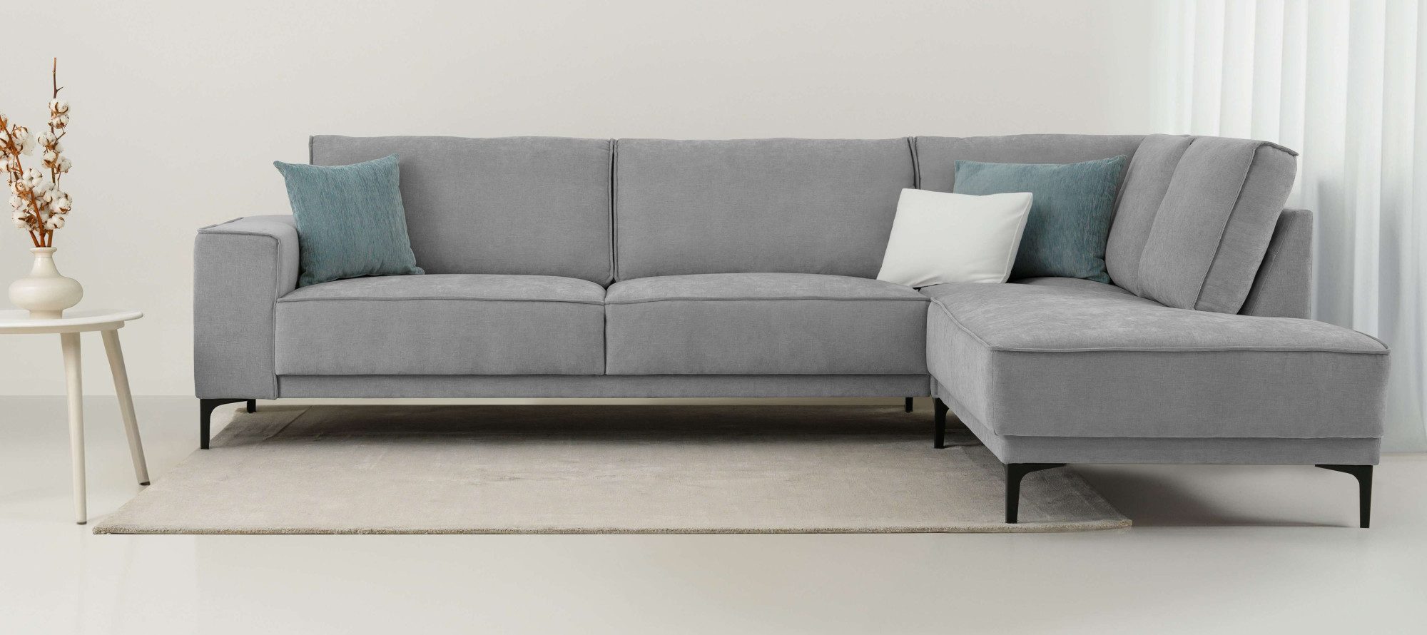 Places of Style Ecksofa "Polsterecke Oland, Struktur, Flachgewebe, Luxus-Mi günstig online kaufen