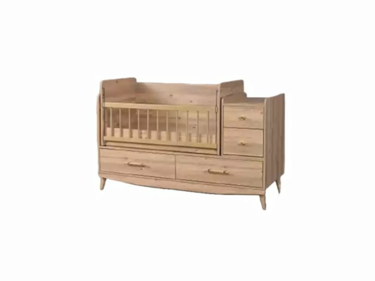 Xlmoebel Kinderbett Babybett mit Regalen aus Holz in Braun (1-tlg., Kinderb günstig online kaufen