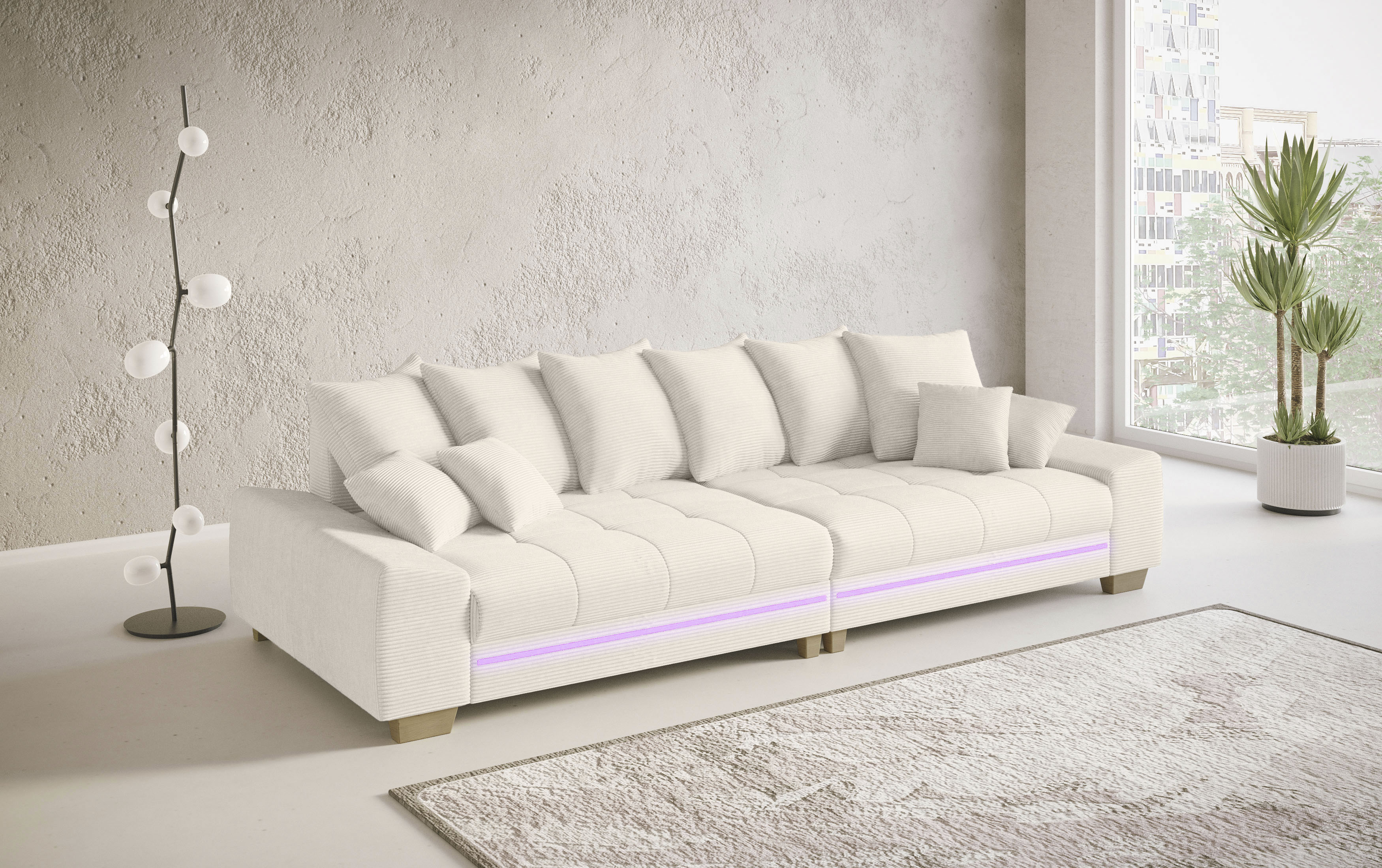 Mr. Couch Big-Sofa "Nikita II", mit RGB-LED Beleuchtung, wahlweise mit Kalt günstig online kaufen