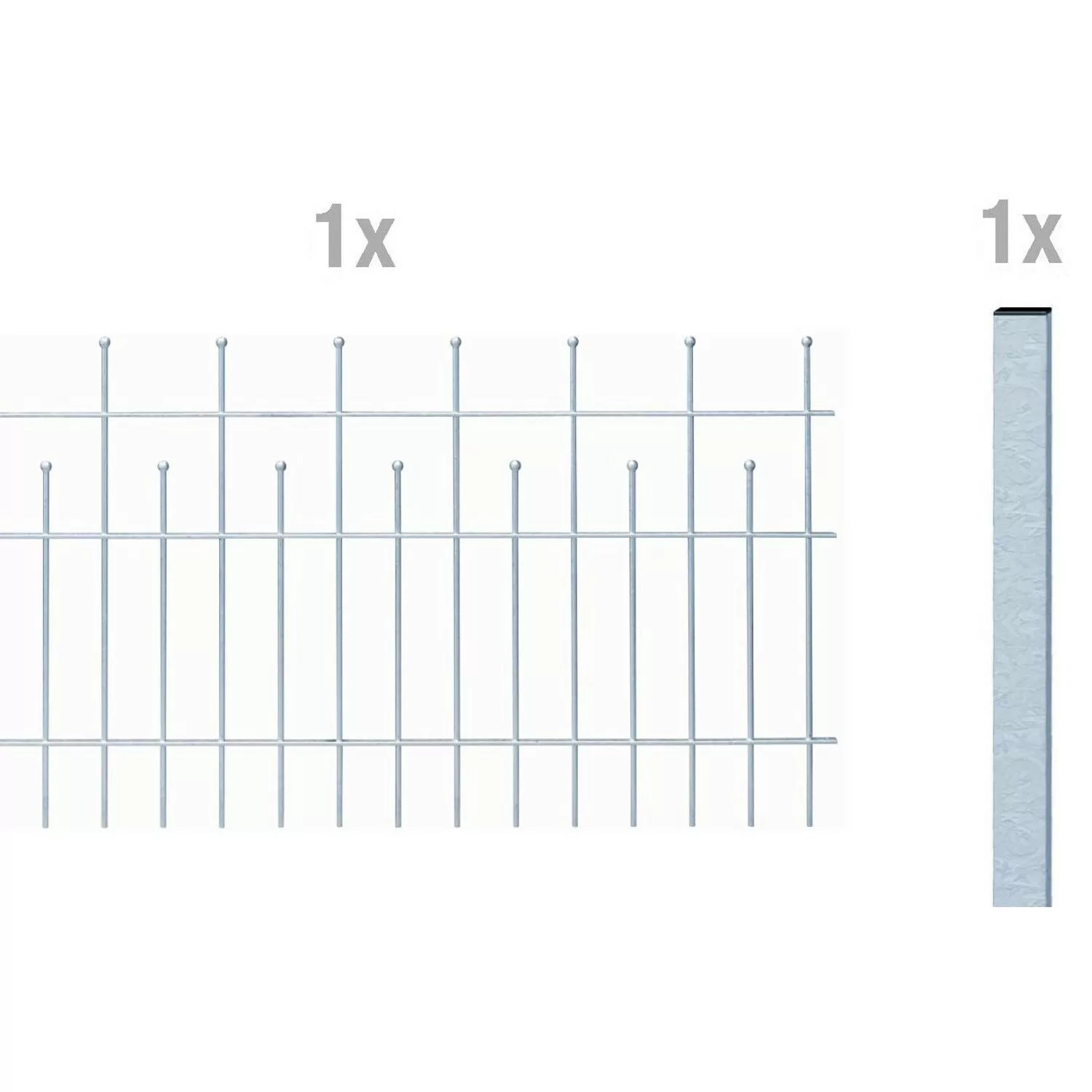 Metallzaun Anbau-Set Madrid verzinkt z. Einbetonieren 100 cm x 200 cm günstig online kaufen