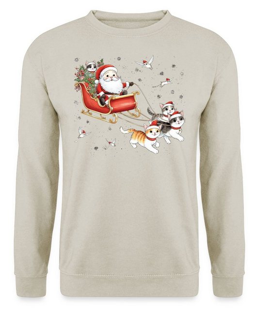 Quattro Formatee Sweatshirt Weihnachtsschlitten Katzen - Weihnachten Nikola günstig online kaufen