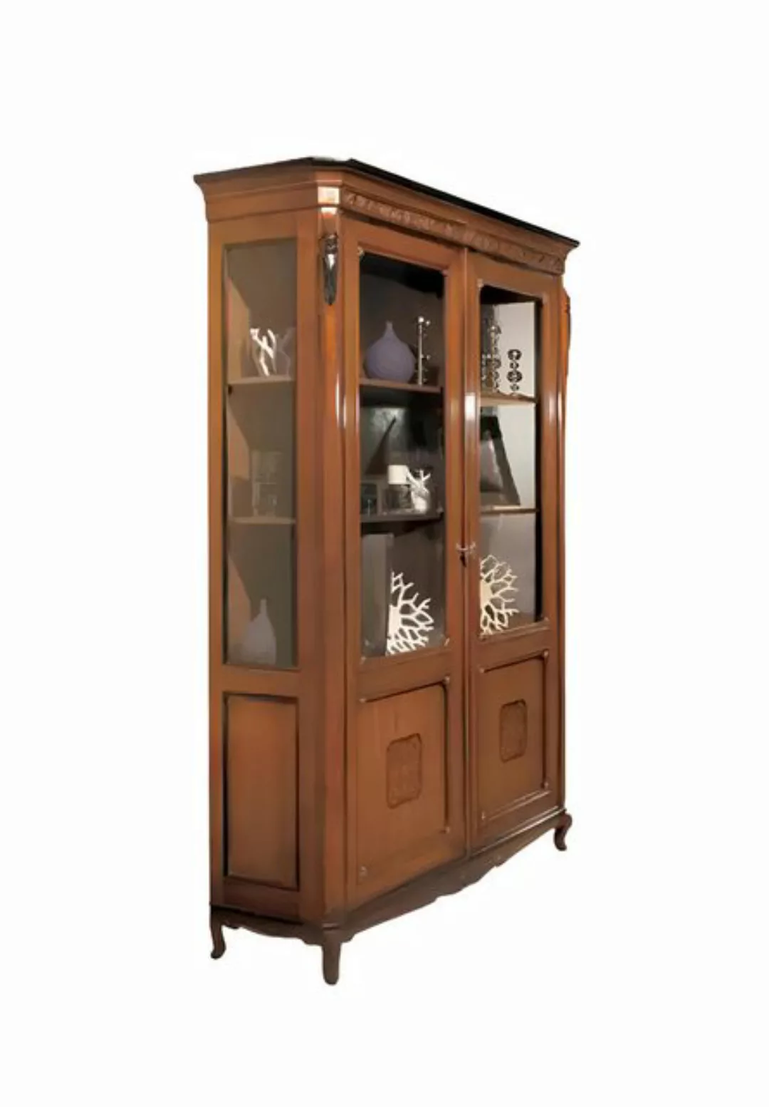 Xlmoebel Vitrine Klassischer Glasvitrinenschrank aus hochwertigem Holz - Lu günstig online kaufen