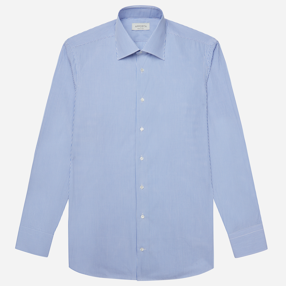 Hemd  streifen  marineblau baumwoll-tencel-mischgewebe popeline, kragenform günstig online kaufen