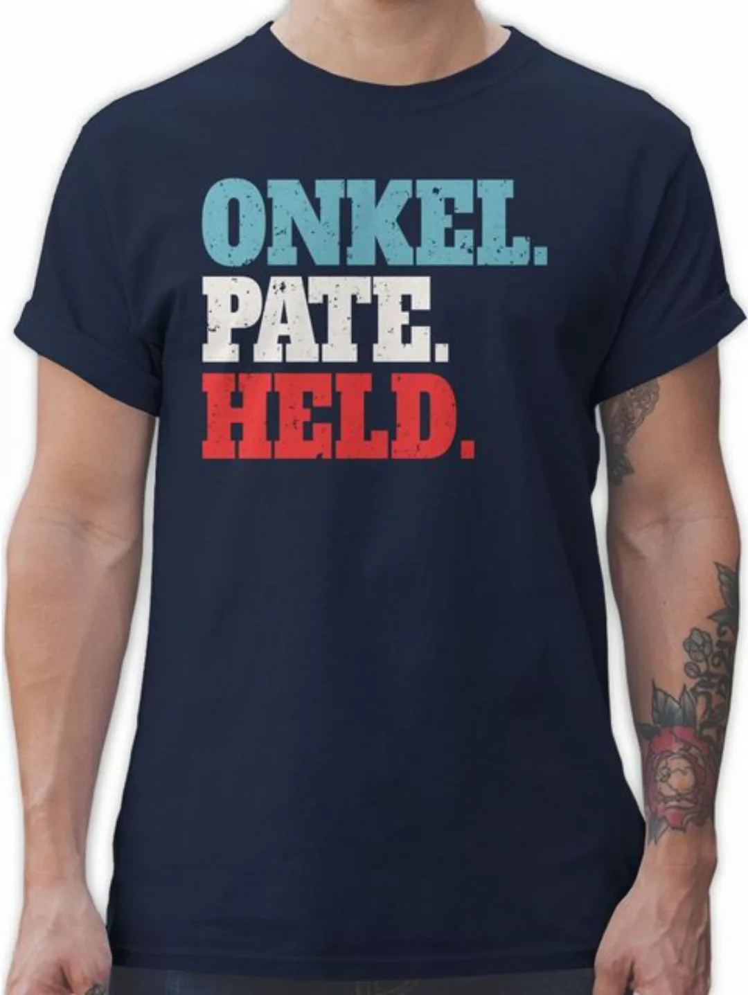 Shirtracer T-Shirt Onkel. Pate. Held. - bunt Bruder und Onkel Geschenk günstig online kaufen