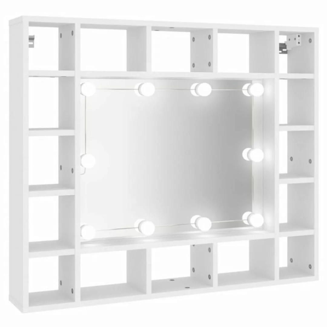 vidaXL Badezimmerspiegelschrank Spiegelschrank mit LED Weiß 91x15x76,5 cm günstig online kaufen