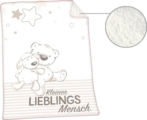 Herding Babydecke »Jonas Lieblingsmensch«, mit niedlichem Motiv, Kuscheldec günstig online kaufen