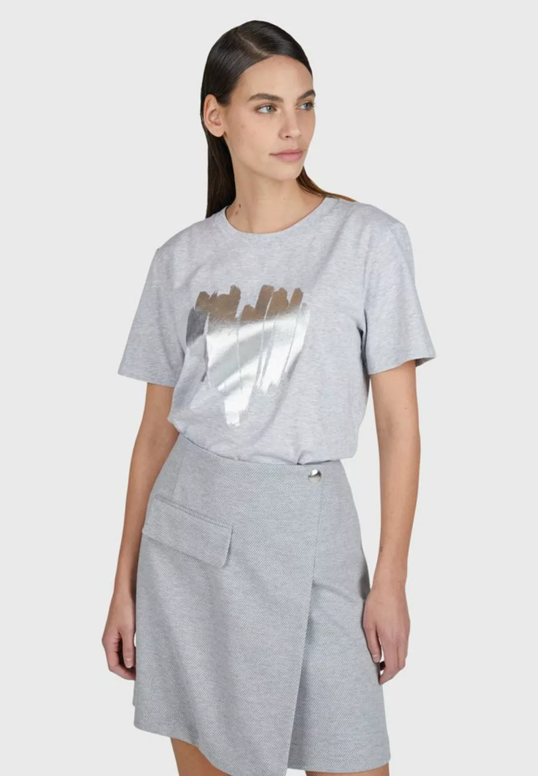 MARC AUREL T-Shirt mit Metallic Herz Print günstig online kaufen