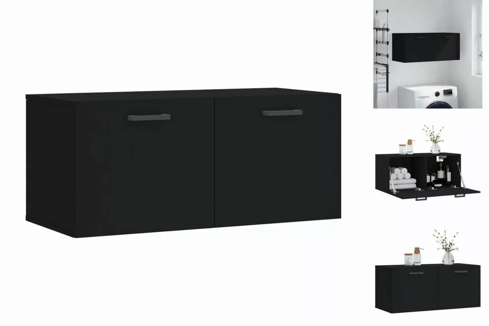 vidaXL Hängeschrank Hängeschrank Wandschrank Schwarz 80x36,5x35 cm Spanplat günstig online kaufen