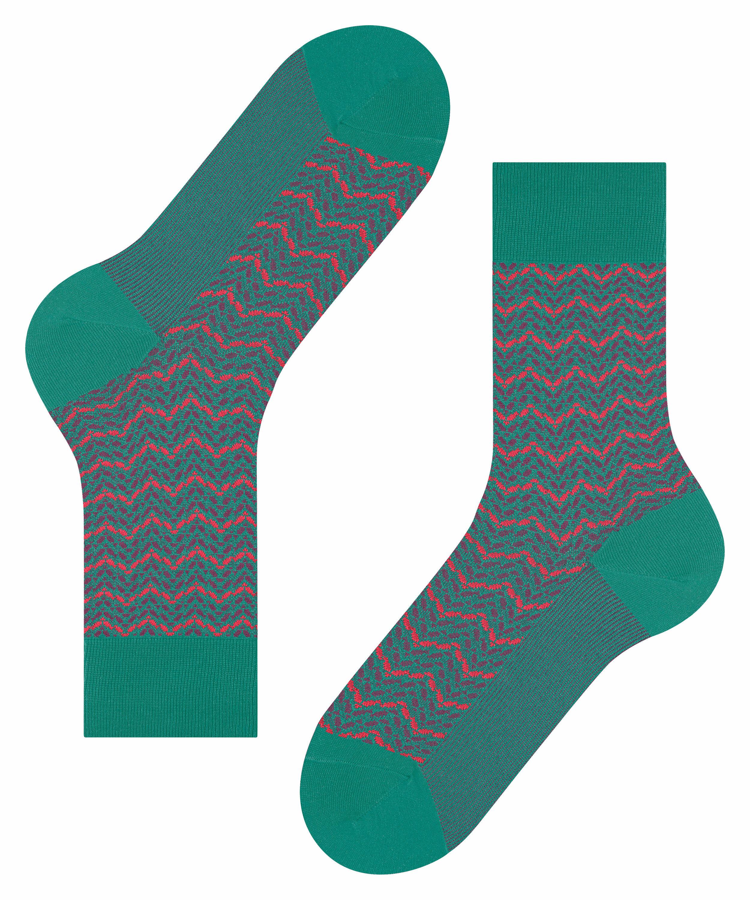 FALKE Colour Waves Herren Socken, 45-46, Grün, AnderesMuster, Baumwolle, 12 günstig online kaufen