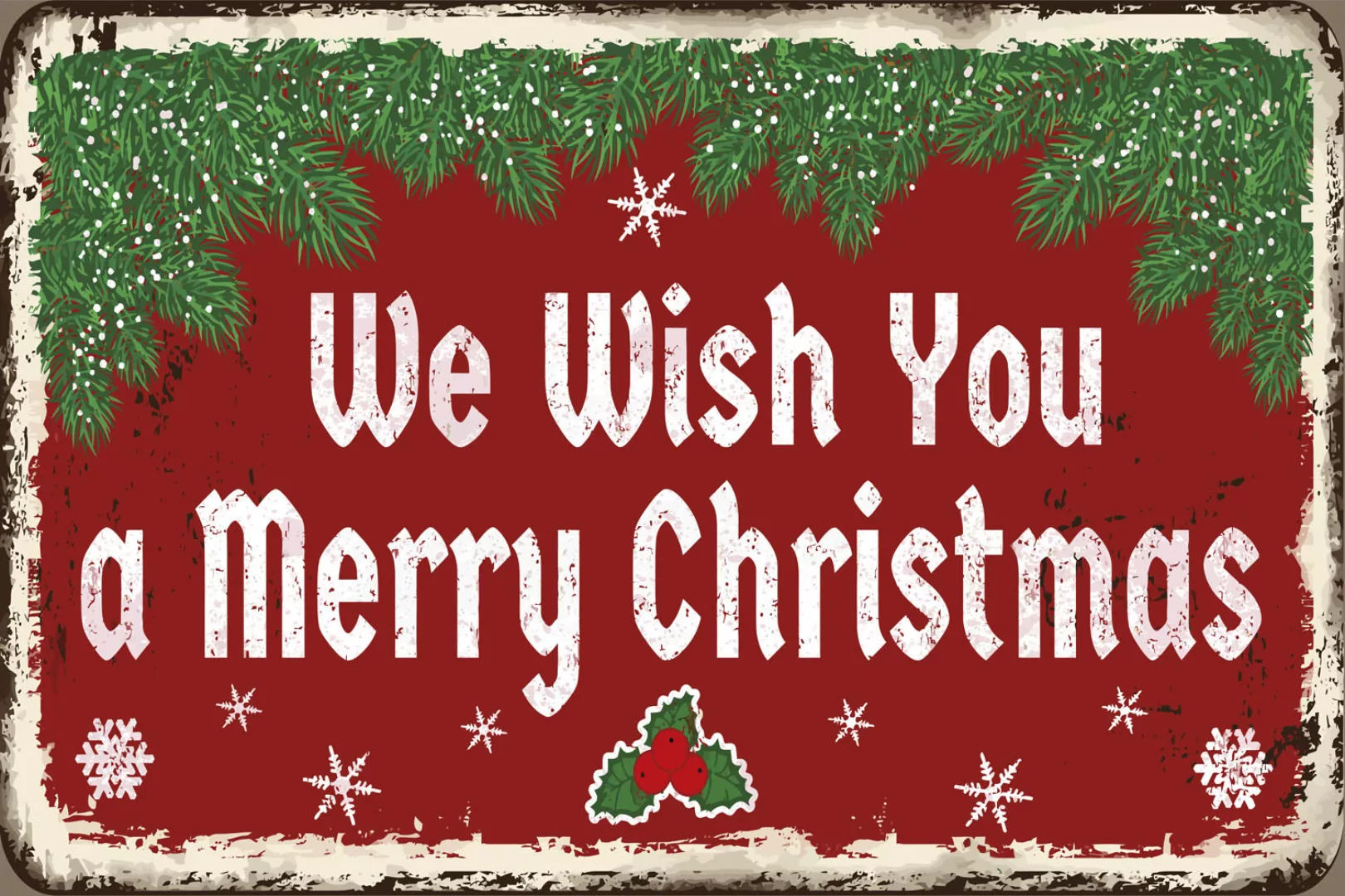 queence Metallbild "We Wish You a Merry Christmas", (1 St.), Stahlschilder günstig online kaufen