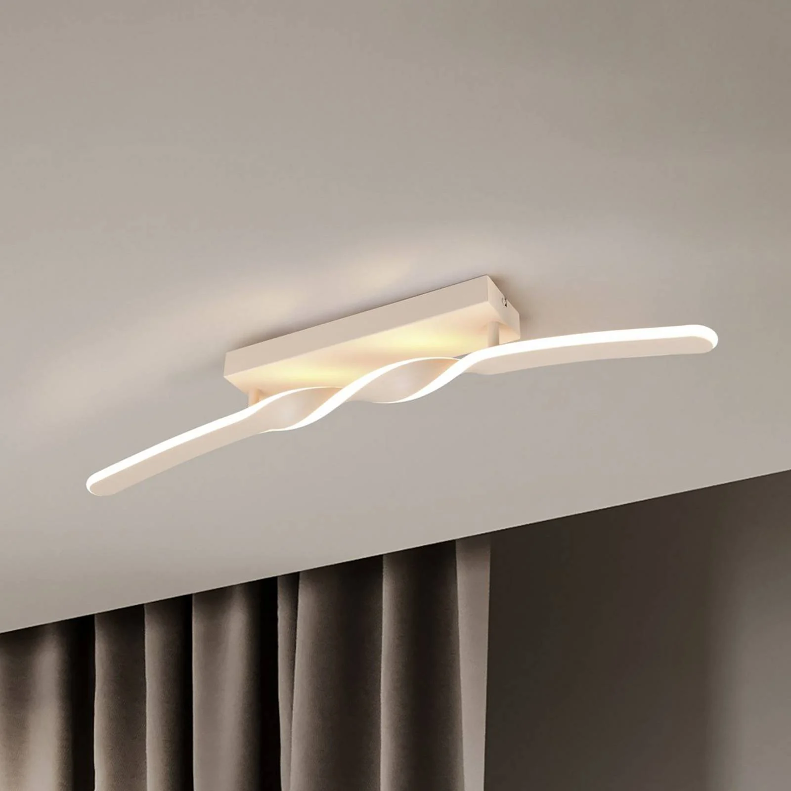 LED-Deckenleuchte Ginko, sand, Metall, Länge 79 cm günstig online kaufen