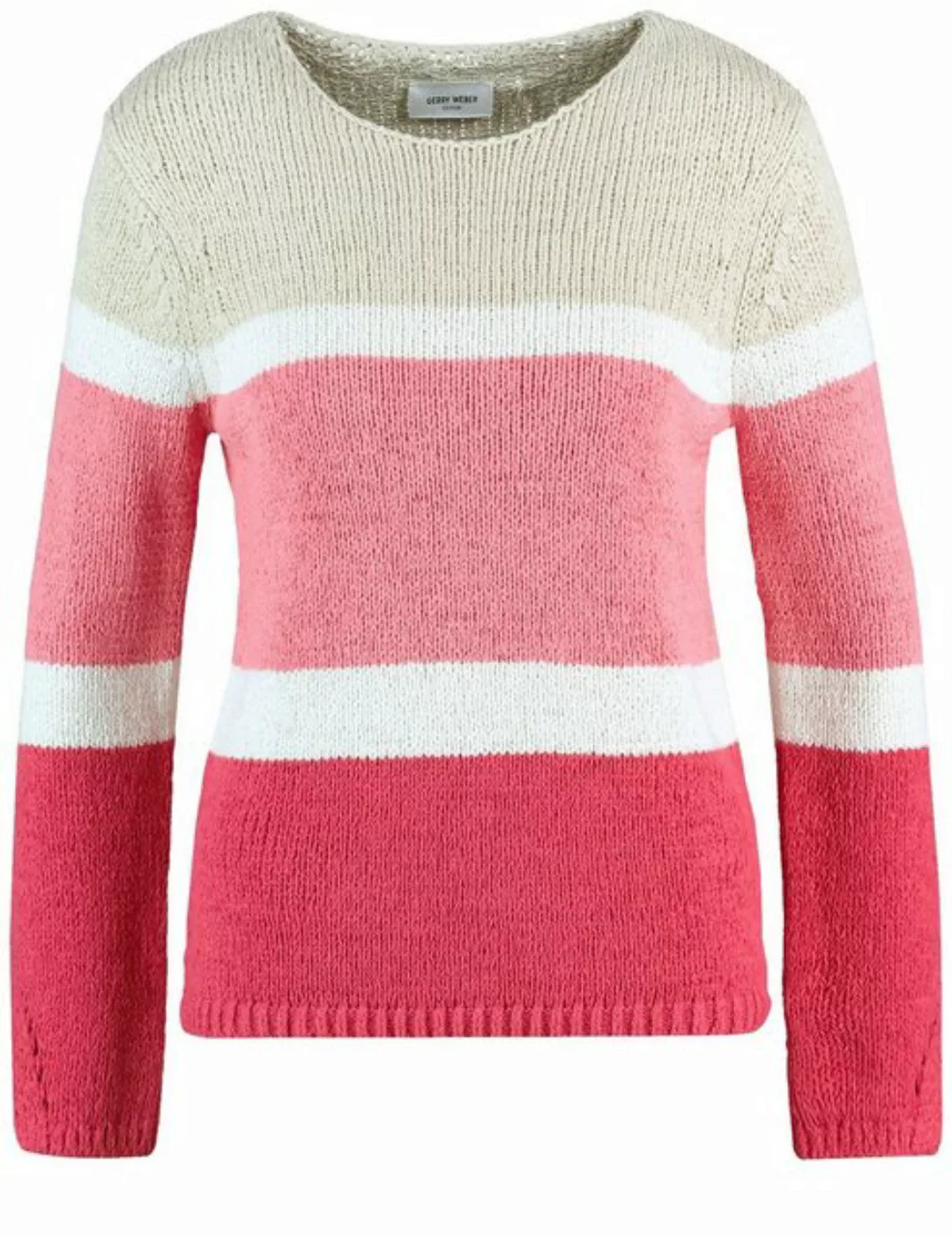 GERRY WEBER Rundhalspullover Pullover mit Struktur-Strick und Colourblockin günstig online kaufen