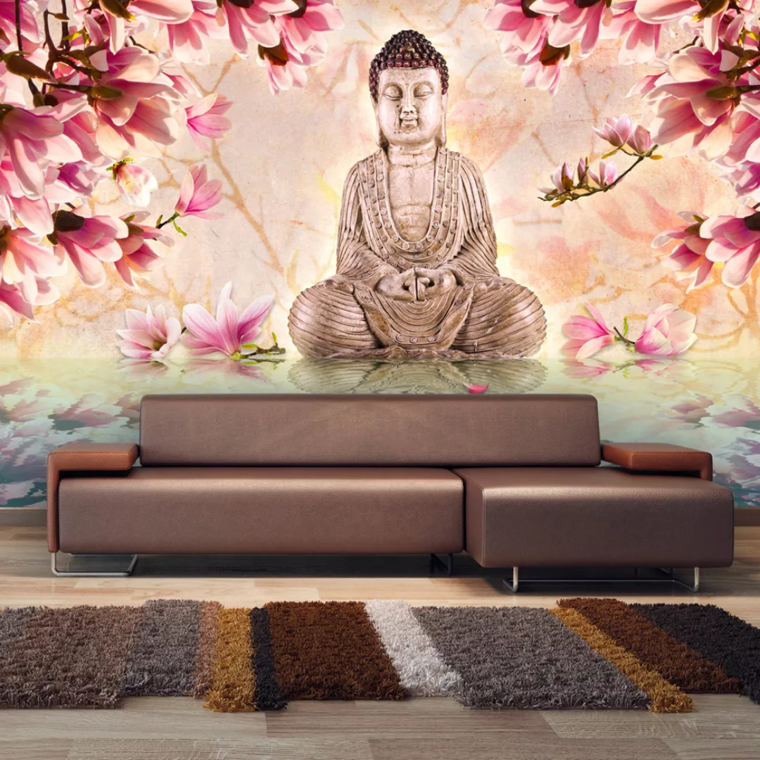 Fototapete - Buddha Und Magnolia günstig online kaufen