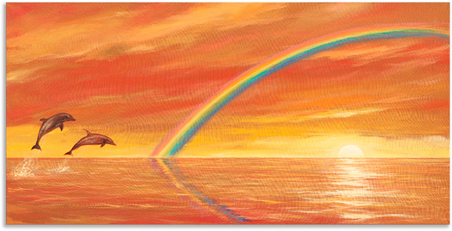 Artland Wandbild "Regenbogen über dem Meer", Wassertiere, (1 St.), als Alub günstig online kaufen