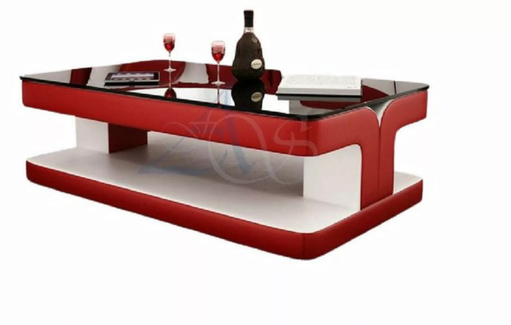 JVmoebel Sofa Designer Couchtisch Polster Tisch Leder Glas Moderner Tische, günstig online kaufen