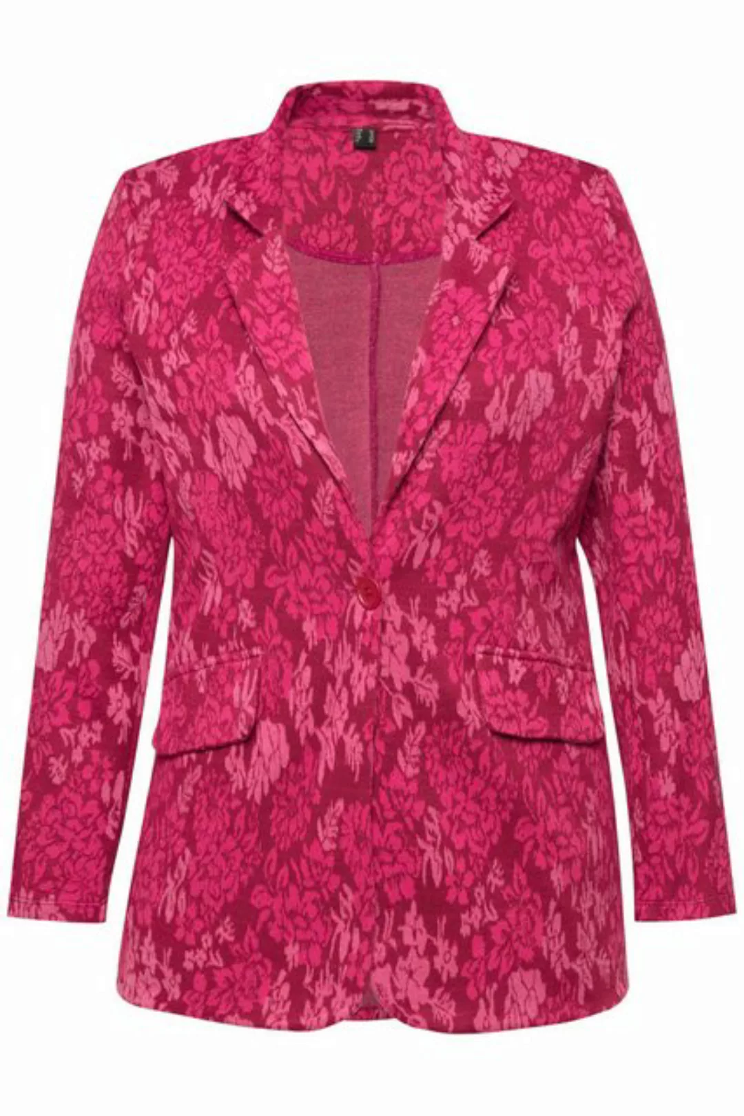 MIAMODA Blusenblazer Jersey-Blazer schmale Form Jacquard Blumenmuster günstig online kaufen