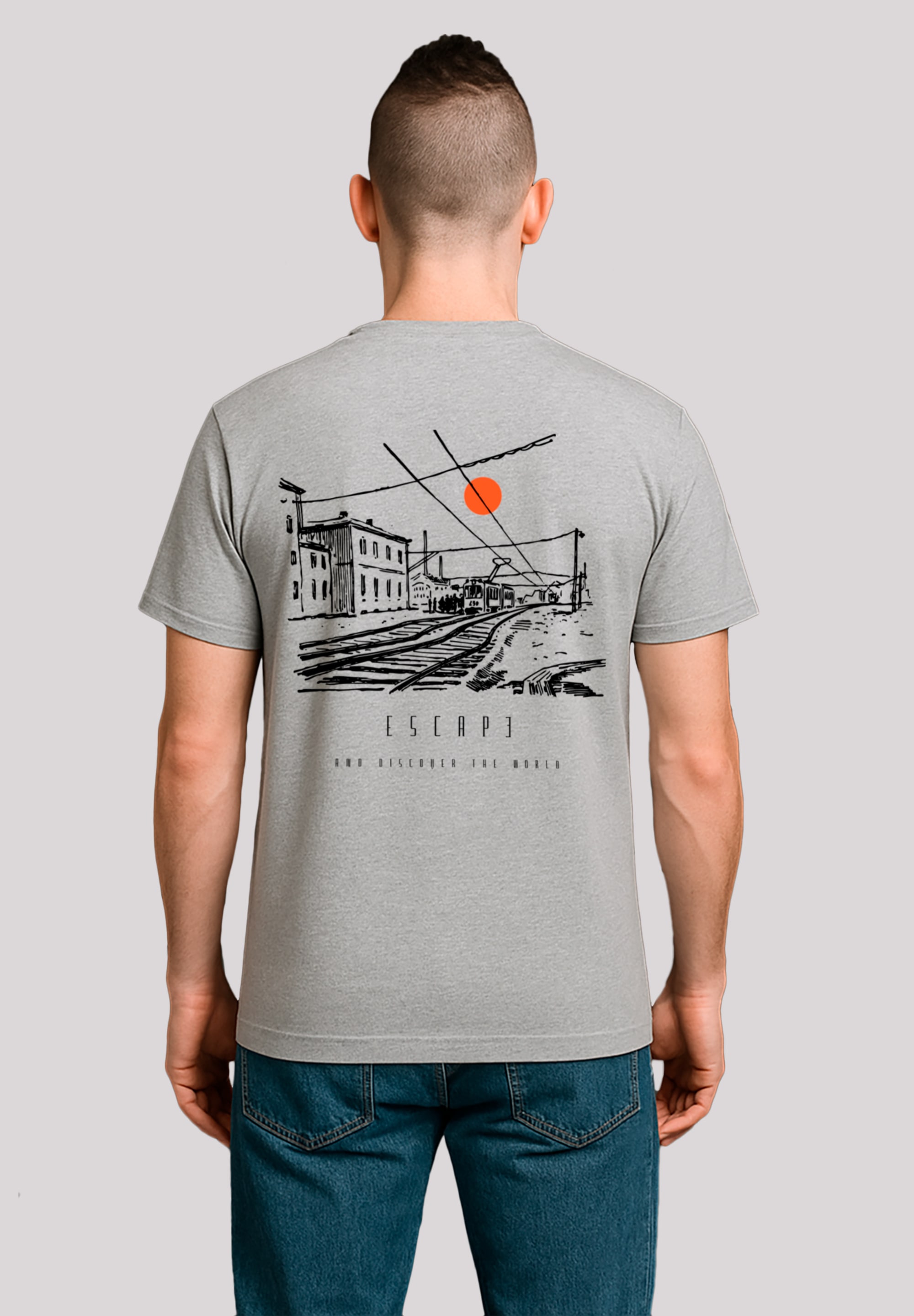 F4NT4STIC T-Shirt "Escape Discover the World Town Train Station", Premium Q günstig online kaufen