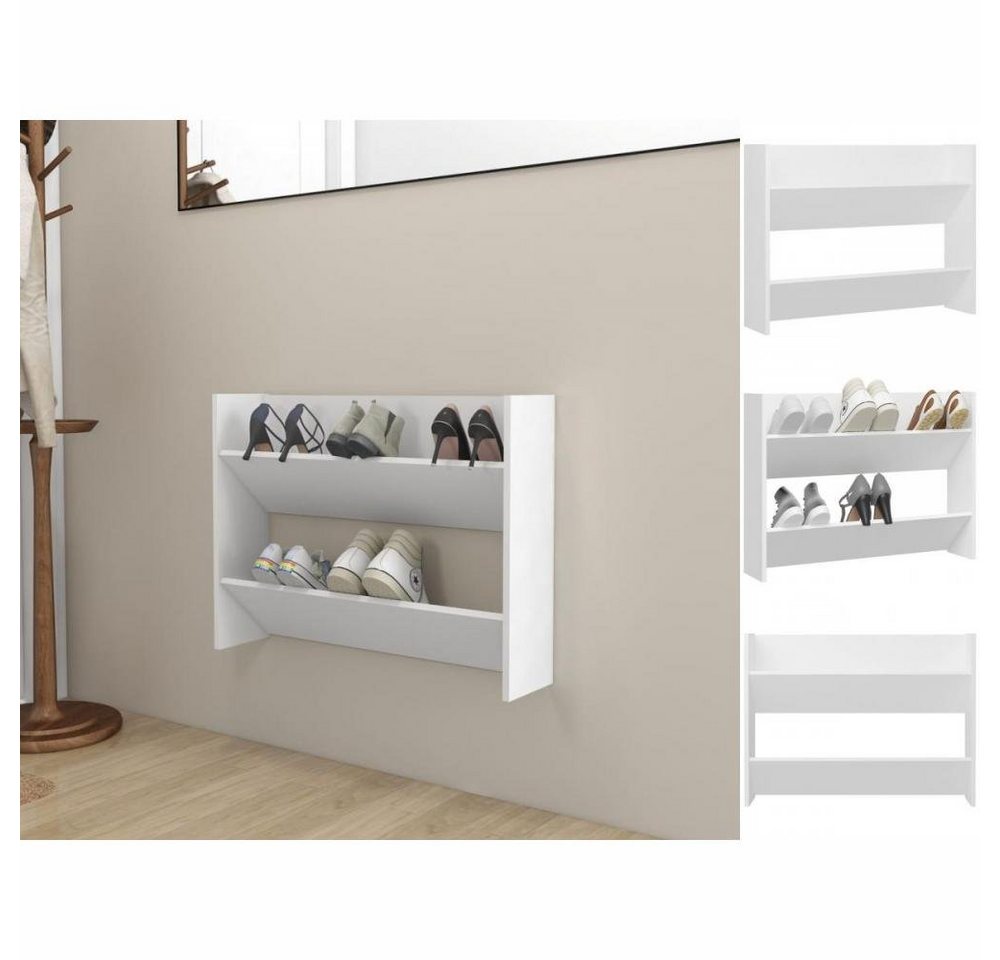vidaXL Schuhschrank Wand-Schuhschrank Weiß 80x18x60 cm Spanplatte günstig online kaufen