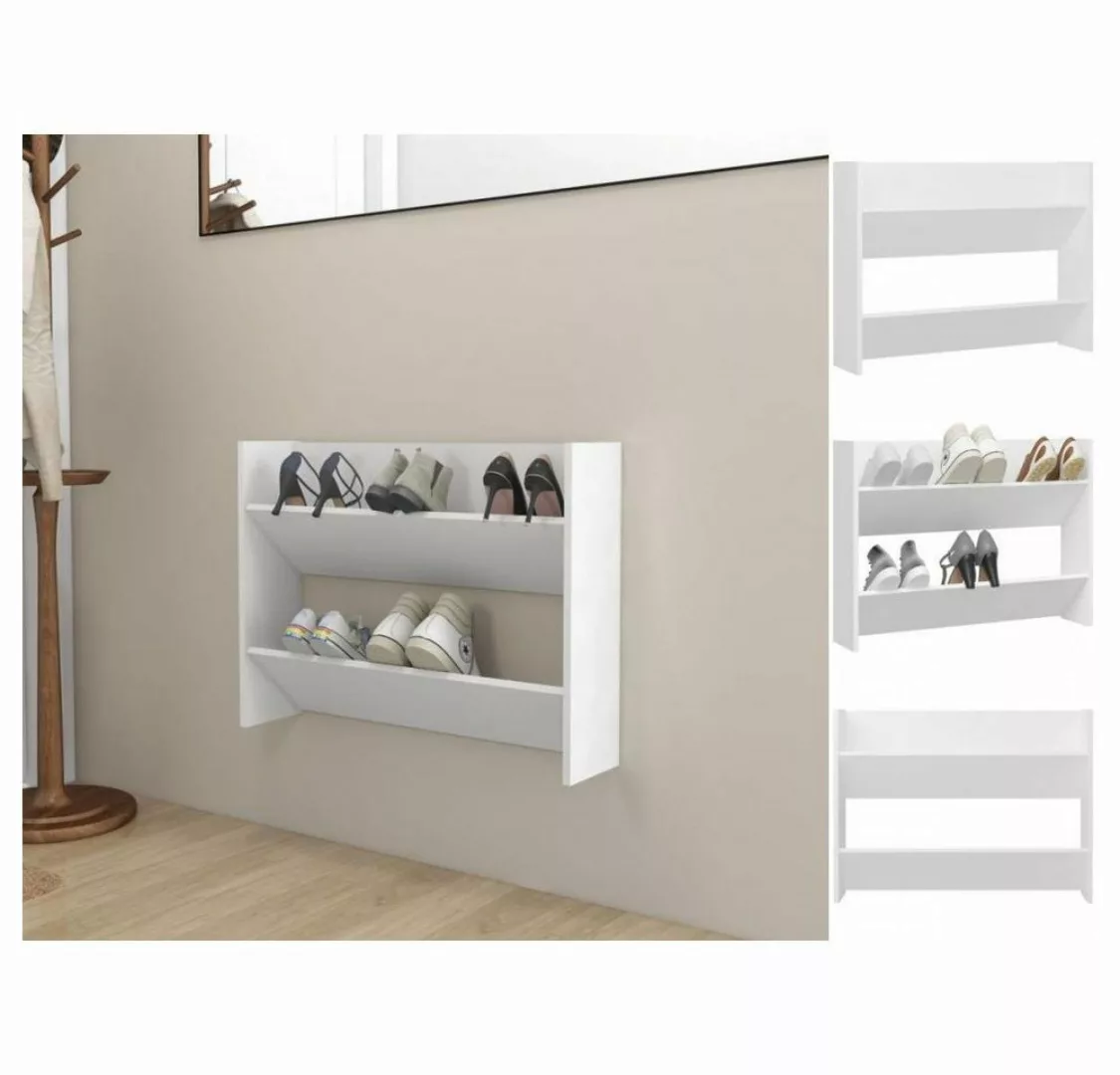 vidaXL Schuhschrank Wand-Schuhschrank Weiß 80x18x60 cm Spanplatte günstig online kaufen