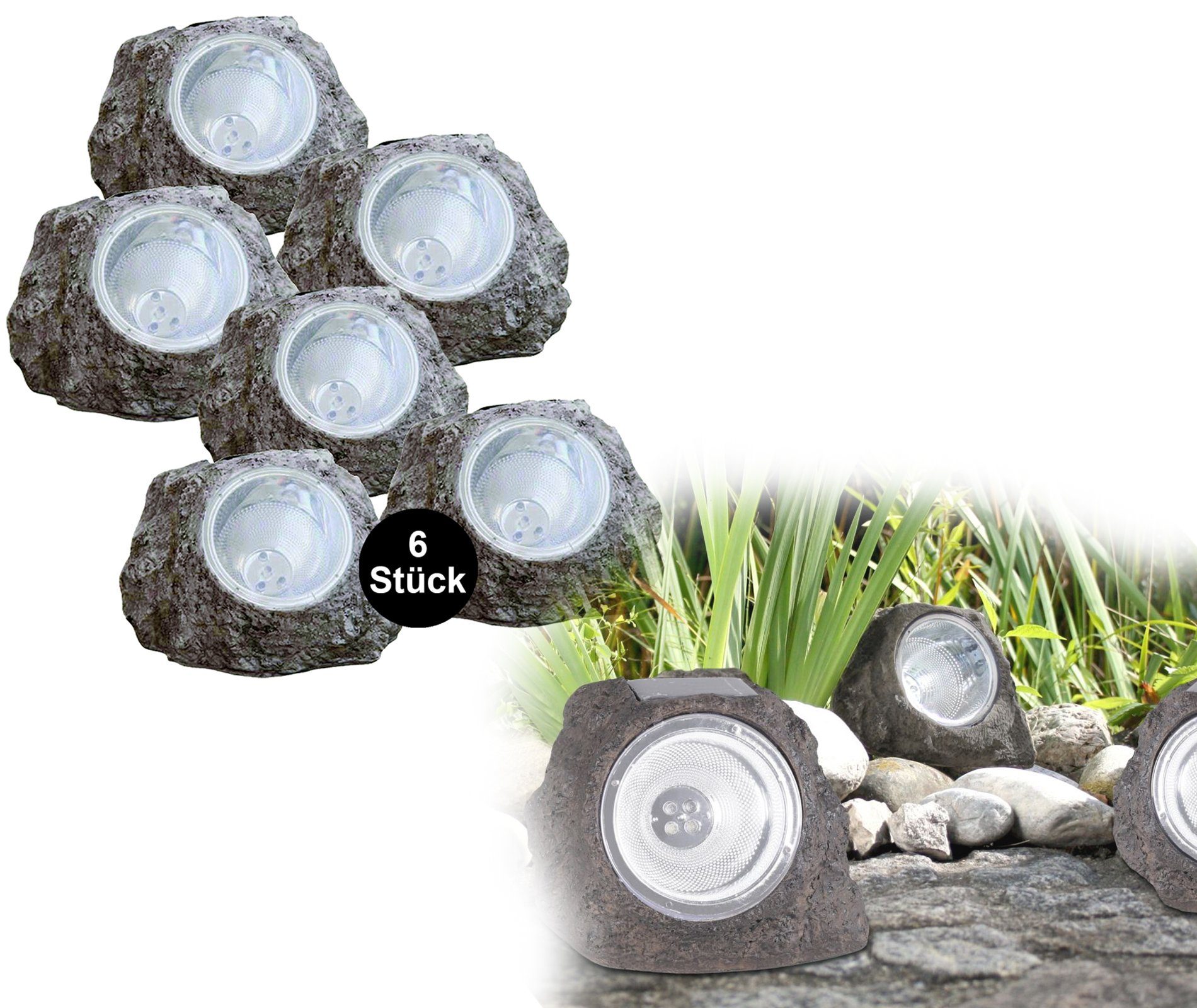bmf-versand LED Solarleuchte Solarleuchte Garten Stein günstig online kaufen