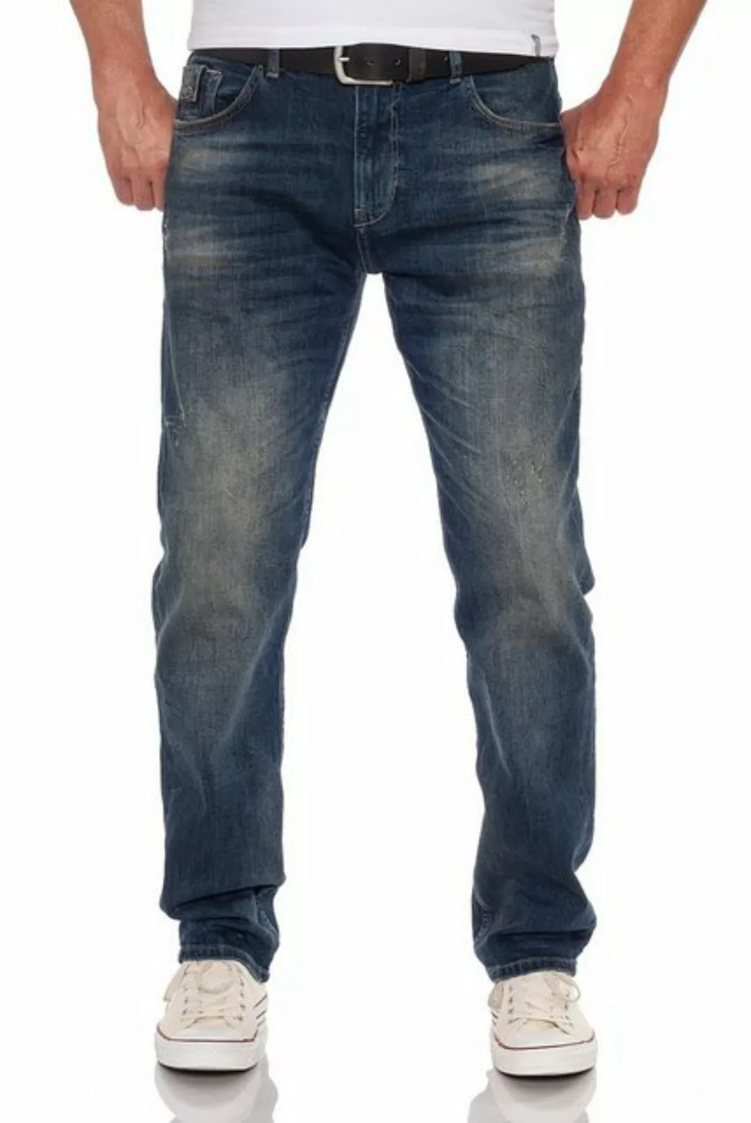 Miracle of Denim Straight-Jeans M.O.D Ricardo Slim Abbaretz Blue dezenter U günstig online kaufen