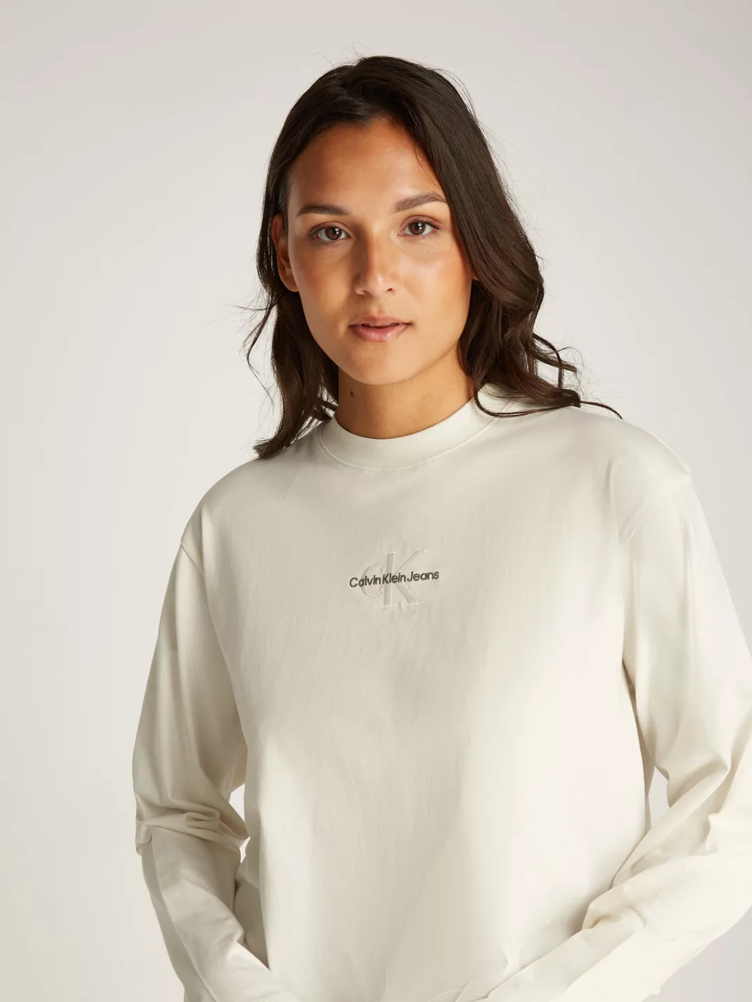 Calvin Klein Jeans Langarmshirt MONOLOGO LOOSE LS TEE mit Logostickerei günstig online kaufen