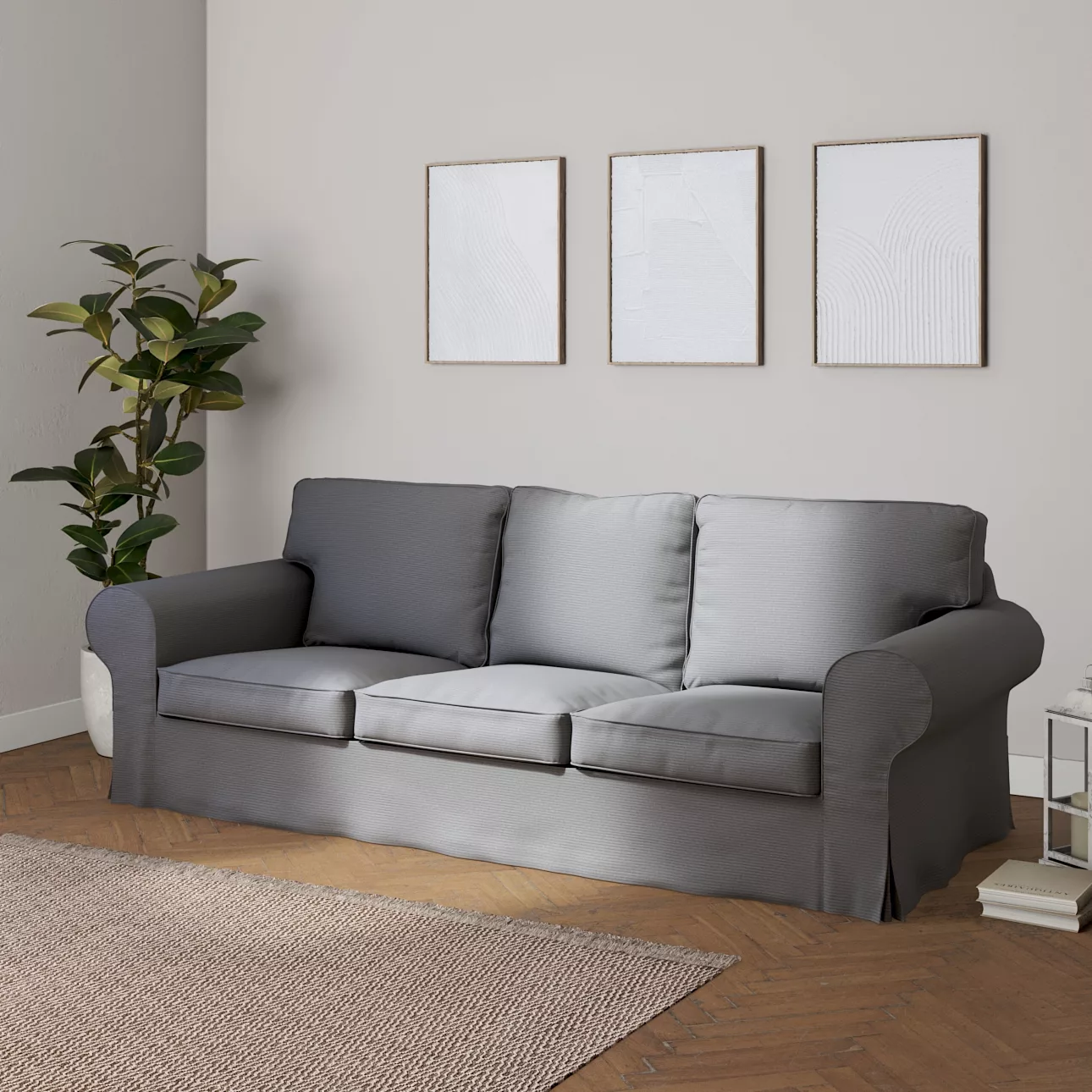 Bezug für Ektorp 3-Sitzer Schlafsofa, neues Modell (2013), hellgrau, 40cm x günstig online kaufen